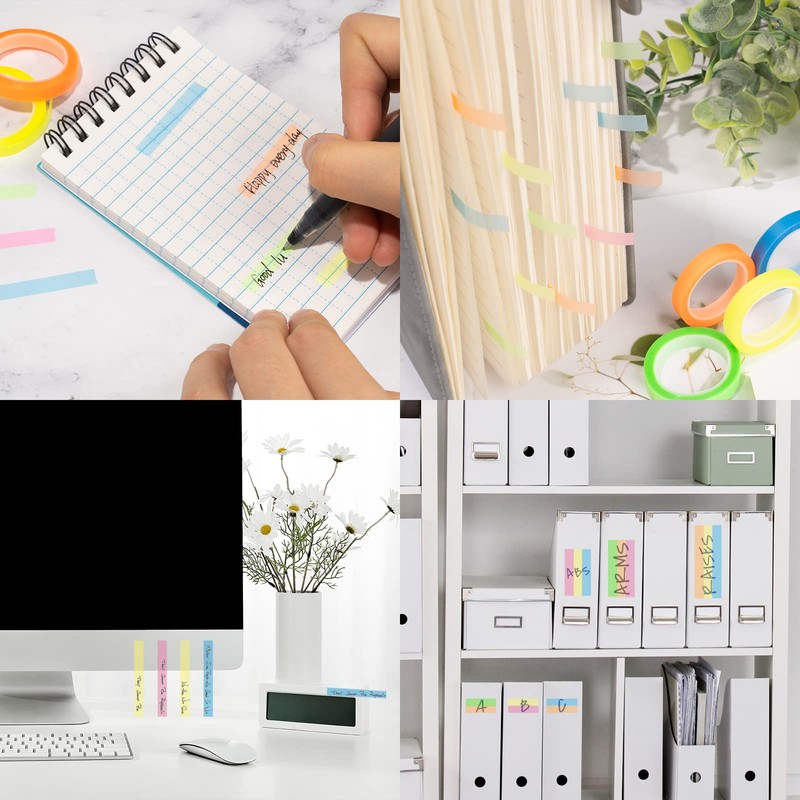 NEWEST 10 Rolls Highlighter Tapes, Clear Color Tape Removable Marking