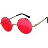 Round Retro Vintage Circle Style Sunglasses Red Lens Metal Frame
