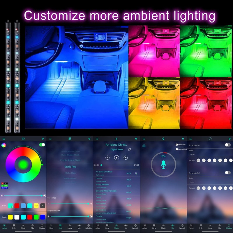 Car LED Interior Lighting DC5V USB Connection Car Charger Light