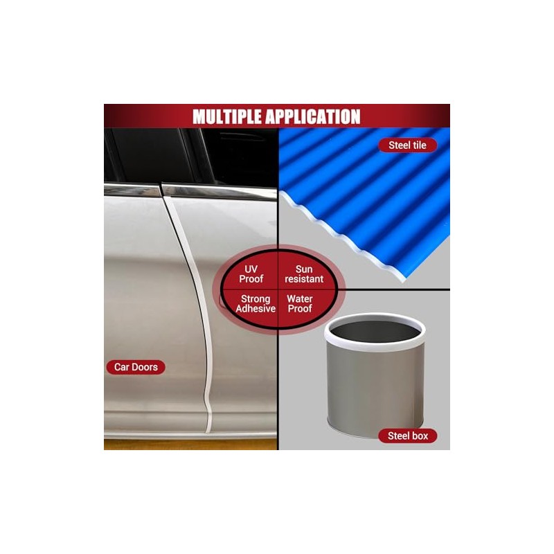 YANRUIPRO Borde de Goma Canal U Autoadhesivo Silicona 2mm, Apto
