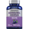 Piping Rock Resveratrol Complex | 180 Capsules | Grape Seed