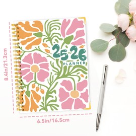 GuassLee 2025-2026 Academic Planner – Weekly & Monthly Planner Organizer from Jul 2025 - Jun 2026, 6.5"x8.4" Daily Agenda Planning Book with Pocket, Stickers & Tabs for Women Students Office, A5 Size