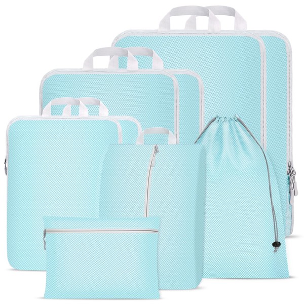 Compression Packing Cubes Set, Ultralight Expandable Travel Organizers for Carry