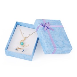 Boutigem 12 Pack Light Blue Empty Jewelry Gift Boxes with Lids, Cardboard Paper Jewelry Boxes Earring Bracelet Necklace Jewelry Display Boxes Gift Cases 4.25 x 3.11 x 1.14 Inch for Birthday Wedding