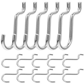 DOITOOL Metal Shelving 20pcs Pegboard Hooks Set Heavy Duty Peg Board J Hooks Hanger Garage Tool Storage Craft Hooks Utility Hanging Hooks Pegboard Asscessories Silver Metal Coat Hanger
