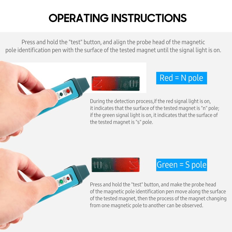 Magnetic Pole Pen Polarity Tester, Magnetic Field Polarity Identification Tool,