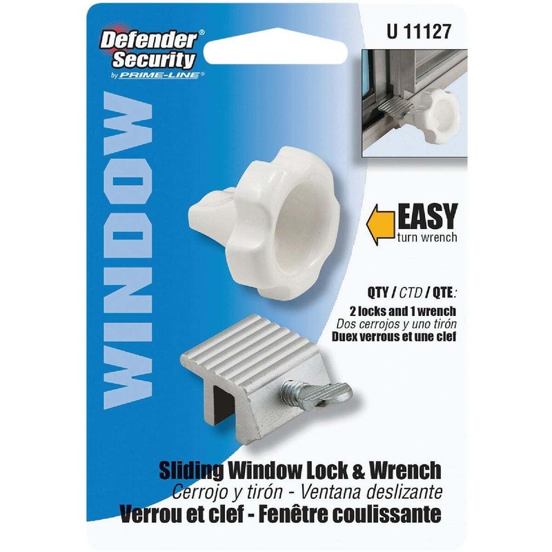 Prime-Line U 11127 Locking Wrench and Window Lock Kit, White