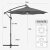 AckMizz Solar Offset Patio Umbrella - 10 ft Solar Cantilever