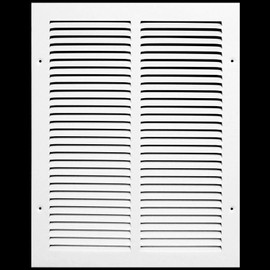 12"w X 16"h Steel Return Air Grilles - Sidewall and Ceiling - HVAC Duct Cover - White [Outer Dimensions: 13.75"w X 17.75"h]