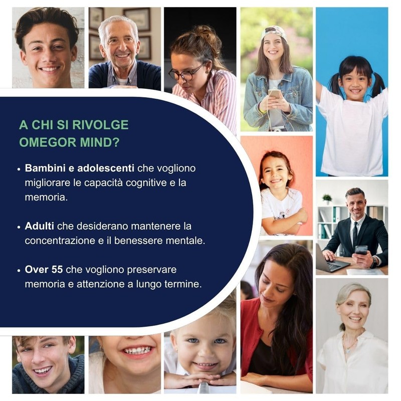 Omegor Mind Omega 3 e 6 con Bacopa Monnieri -