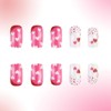 24Pcs Valentines Day Nails Heart Press on Nails Short Square