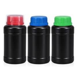 ASEVAT 8.5oz/250ml HDPE Darkroom Chemical Storage Bottles Photographic Plastic Containers with lids Empty Liquid Container for Film Photo Developing Processing Equipment, Laboratories (3pcs)