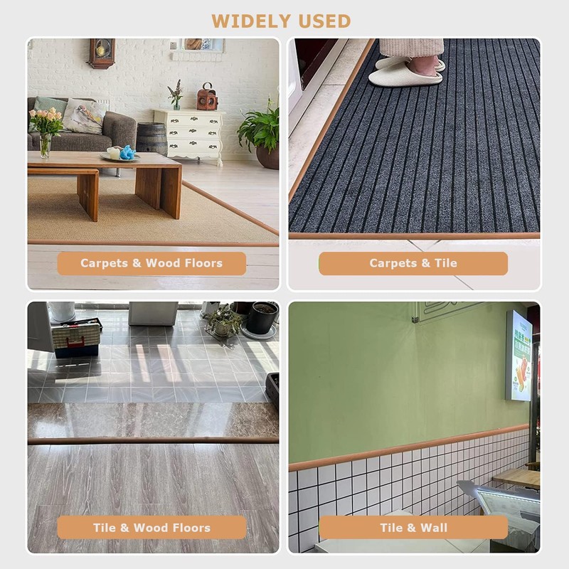 SUVEUS 10Ft Floor Transition Strip, Self Adhesive Carpet Edging Trim