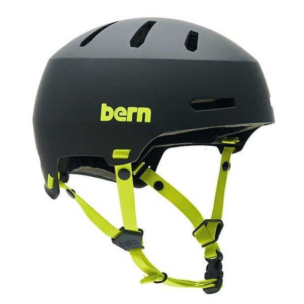 bern MACON 2.0 (MATTE BLACK/LIME) Helmet, Skateboard, Snowboard (M)