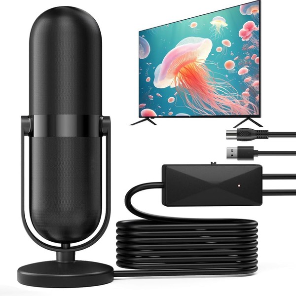 OBEST Digitale Antenne TV für Innen mit Verstärker, DVB-T2 Zimmerantenne