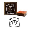 Printtoo Scrap-Booking Teddy Bear Face Design Square Wooden Rubber Stamp