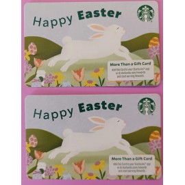 STARBUCKS CARDS 2025 " TWO HAPPY EASTER CARDS " BRAND NEW  GREAT PRICE