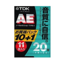TDK Audio Cassette Tape AE 20 Minute 11 Pack [AE-20X11G]