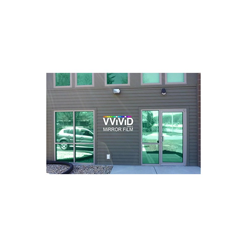 One-Way Green Mirror Finish Vinyl Window Wrap Film Self-Adhesive DIY