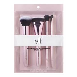 e.l.f. Kit de brochas para la perfección de la tez, juego de 4 brochas de maquillaje, pinceles para bases y correctores, veganos y libres de crueldad 