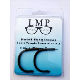 LMP Optical® 1.30 mm Adult Cable Conversion Temple Tip Black and Rubber Coated Fits Most Metal Eyeglasses