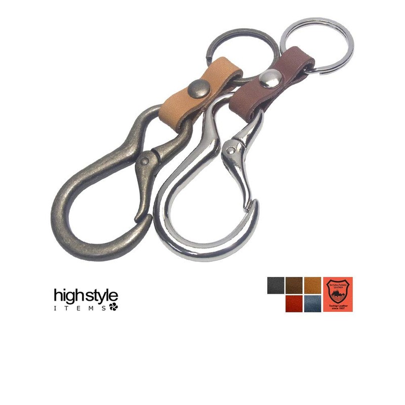 Highstyle Tochigi Leather & Carabiner Base Grade Key Chain, antique/camel