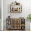 ZAOBAS Wall Mounted Wine Rack, Hanging Floating Bar Liquor Shelves