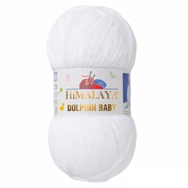 Strickfein Himalaya Dolphin Baby Wool Yarn, Cotton Knitting Wool for Knitting, Crochet (80301 White)