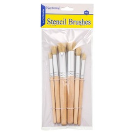 Wooden Stencil Brushes Natural Stencil Bristle Dome Art Painting Brushes Wood Paint Template Brush for Acrylic Oil Watercolor Art Painting DIY Crafts Card Making Supplies, 3 Sizes