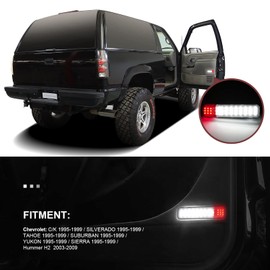 litzland LED Interior Door Panel Courtesy Light Door Warning Light Lamp Compatible with GMC Silverado/Sierra C/K 1500 2500 3500 Suburban Tahoe Avalanche Yukon Escalade(White,Red)