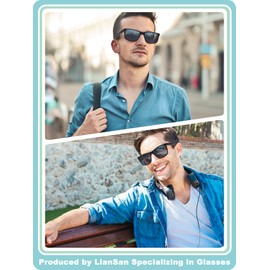 LianSan 2 Packs TR90 Bifocal Reading Sunglasses for Men Women Retro Sturdy Eyeglasses Top Clear Sun Readers UV Protection(Multicolor,2.25x)