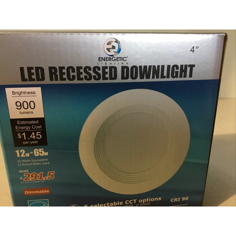 ENERGETIC 4” LED Recessed Downlight 900 Lumens 12W Model E3DL12P4-92765