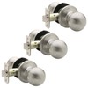 Copper Creek BK2020SS-3 Ball Door Knob, Passage Function, 3 Pack,