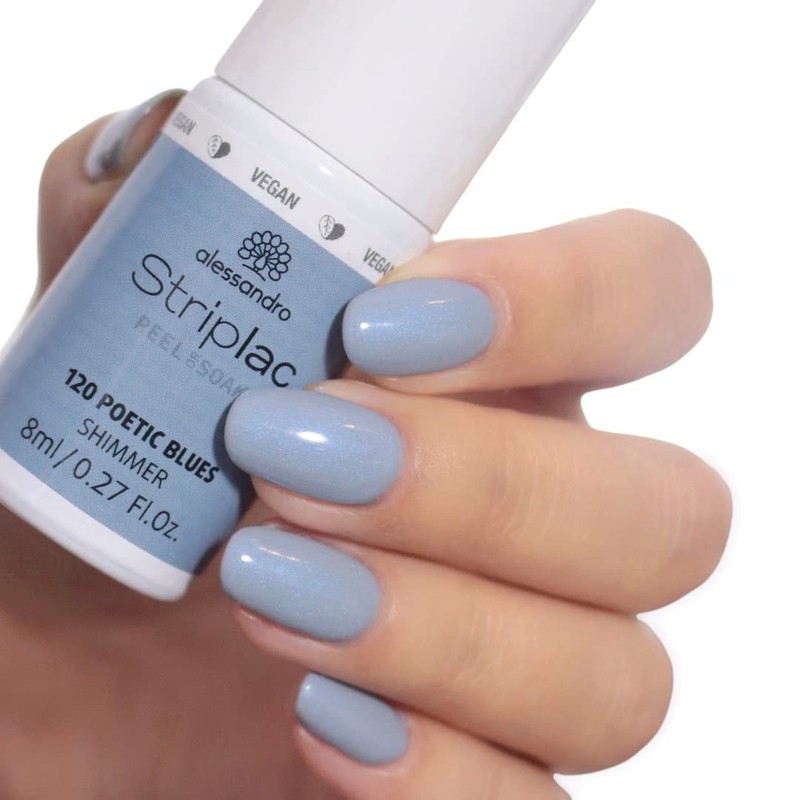 alessandro Striplac Peel or Soak, Vegan, Poetic Blues, LED Nail