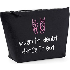 Hippowarehouse When in Doubt, Dance It Out printed make up cosmetic wash bag 18x19x9cm