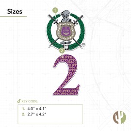 Desert Cactus Omega Psi Phi Sticker OPP Omega Man Divine 9 Cross Over Line Number 4 Inch Set Decal Laptop Water Bottle Car (4in Line #2)