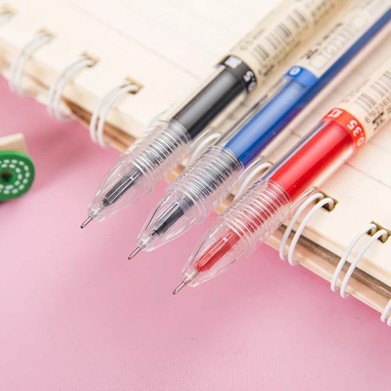 MROOFUL 23Pcs/Lot 0.35mm Extra-Fine Ballpoint Pen Replaceable Refills Blue Black