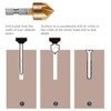 Countersink Drill Bit Set 3 Pcs 1/4'' Hex Shank High