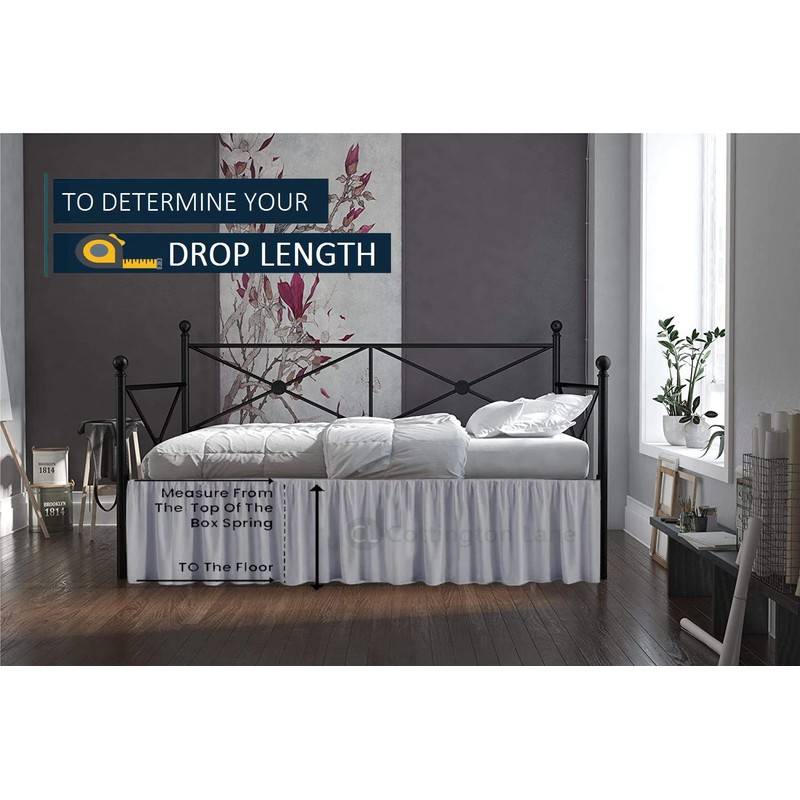 Daybed Skirt with Split Corners Twin - Daybed Dust Ruffle