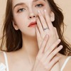INURAN 925 Sterling Silver Cat Open Rings Moonstone Cute Animal