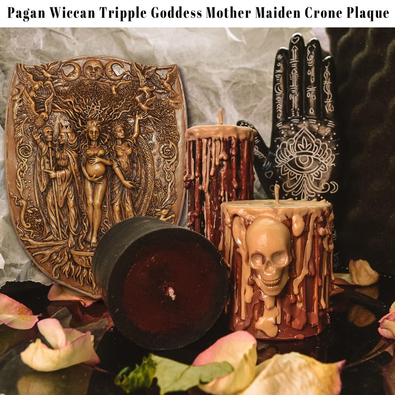 Pinra Triple Moon Wall Decor Pagan Wiccan Triple Goddess Maiden