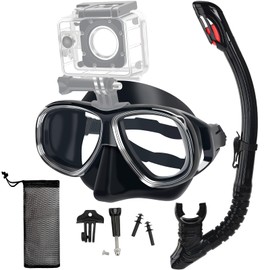 Nearsighted Snorkeling Gear for Adults Youth, Professional Full Dry Top Silicone Snorkel Set, Anti-Fog Scuba Diving Mask with Adjustable Strap