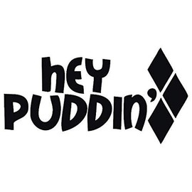 Win Stickers & Decals Harley Quinn - Hey Puddin - Black Dye Cut Decal for Cars Bumpers Windows Notebooks etc