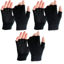 OnlyBee 3 Pairs of Adults Fingerless Gripper Gloves