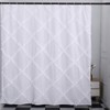 GARSTYLE White Ruffle Diamond Fabric Shower Curtain for Bathroom |