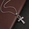HZMAN Stainless Steel Large Ankh Cross Pendant Necklace Ancient Egyptian
