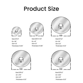 Fender Washers, JSUSLIFE 25PCS 3/8"X1-1/2"x 0.08", Heavy Duty Large Size 18-8 (304) Stainless Steel Washers Assortment, Metal Flat Washers Set for Bolts