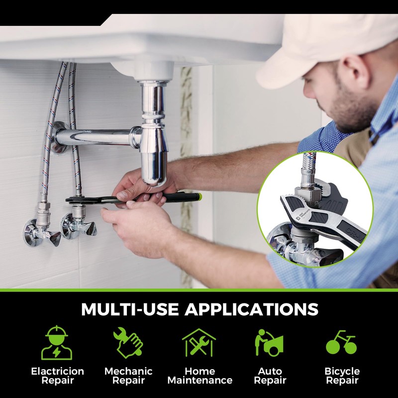 Der Erwachte Multi-function Adjustable Pipe Wrench Set, 2-Piece, Quick Self-Adjusting,