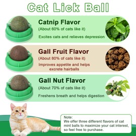 CCINEE 3PCS Catnip Balls for Cats Wall Catnip Toys Edible Cat Toys for Cat Lick Safe Healthy Kitten Chew Toys Teeth Cleaning Dental Cat Toys