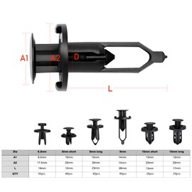 Car Push Retainer Clips, Ginsco 210 Pcs Auto Fasteners Assortment Plastic Push Pin Rivets Expansion Screws Replacement with Auto Trim Removal Tool Fastener Remover for Door Trim Panel Fender
